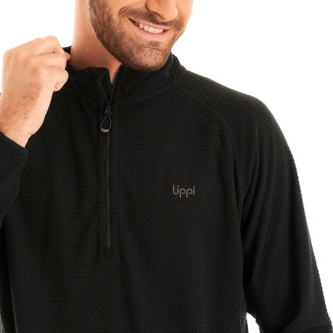 Poleron Hombre Jacaranda Nano-F 14 Zip Negro Lippi V23-6