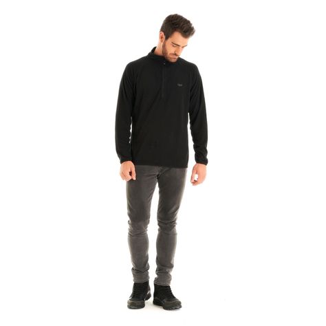 Poleron Hombre Jacaranda Nano-F 14 Zip Negro Lippi V23-8