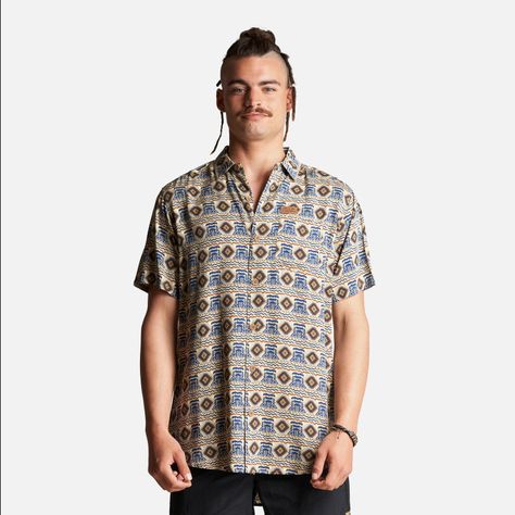 Camisa Hombre Aflora Full Print Café Haka Honu-1