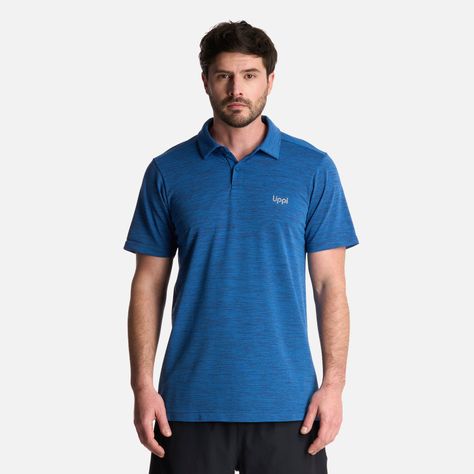 Polera Hombre B-Classic Seamless Polo Azul Melange Lippi-0