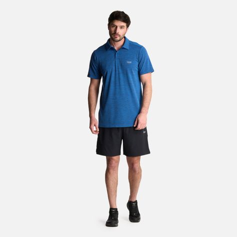Polera Hombre B-Classic Seamless Polo Azul Melange Lippi-4