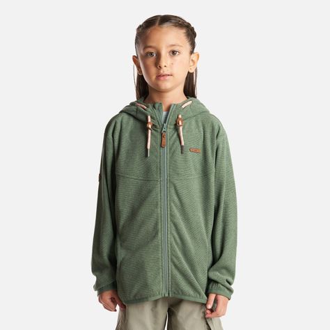 Poleron Niña Stripes Nano-F Full Zip Hoody Verde Botella Lippi-1
