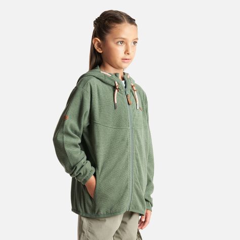 Poleron Niña Stripes Nano-F Full Zip Hoody Verde Botella Lippi-2