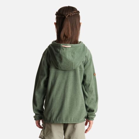 Poleron Niña Stripes Nano-F Full Zip Hoody Verde Botella Lippi-3