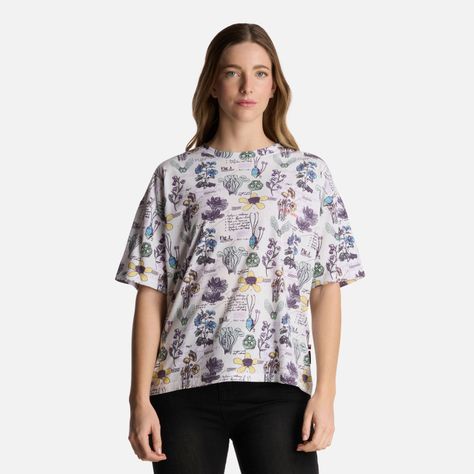 Polera Mujer Botanica Print Blanco Haka Honu-0