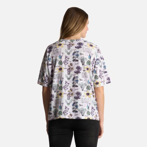 Polera Mujer Botanica Print Blanco Haka Honu-2