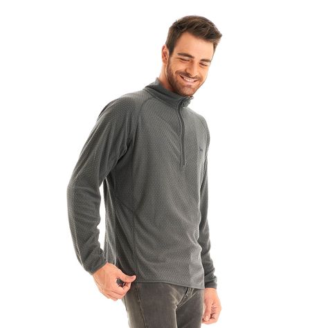 Poleron Hombre Jacaranda Nano-F 14 Zip Grafito Lippi-2