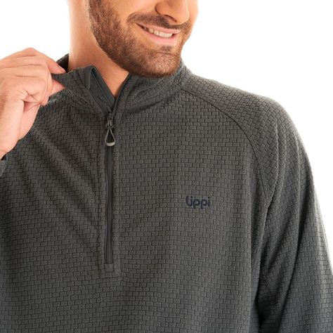 Poleron Hombre Jacaranda Nano-F 14 Zip Grafito Lippi-6