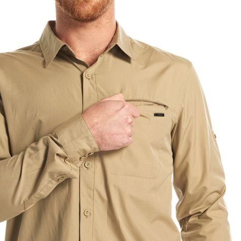 Camisa Hombre Alloy Long Sleeve Shirt Caqui Lippi-6