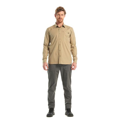 Camisa Hombre Alloy Long Sleeve Shirt Caqui Lippi-8