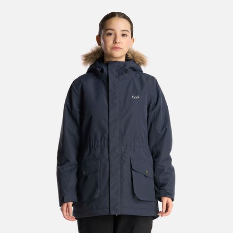 Chaqueta Teen Girl Roble B-Dry Hoody Jacket Azul Marino Lippi-1