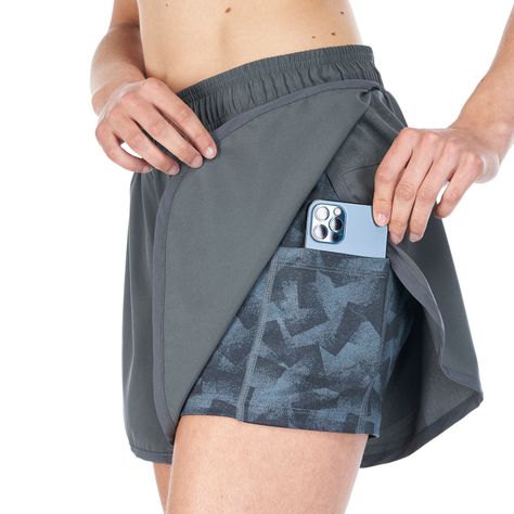 Short Mujer Go For It Shorts Azul Grisaceo Lippi V22-6