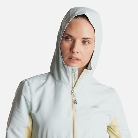 Chaqueta Mujer  Nightfall WindBreaker 1/4 Zip Hoody Jacket Celeste Lippi-4