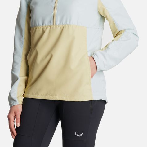 Chaqueta Mujer  Nightfall WindBreaker 1/4 Zip Hoody Jacket Celeste Lippi-5