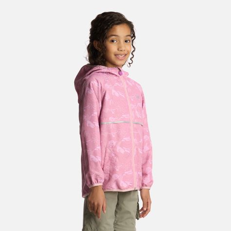 Chaqueta Niña Nightfall WindBreaker Hoody Print Rosado Lippi-1