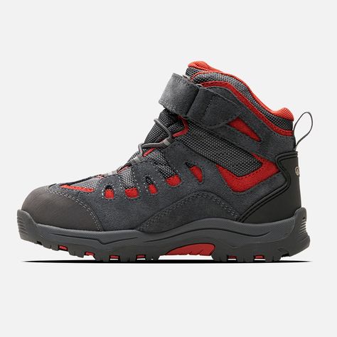 Botín Niño  Puelo CS HI Velcro Gris Medio Rojo Oscuro Lippi-1
