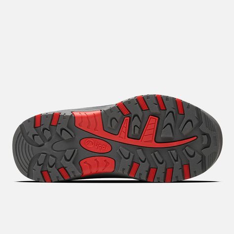 Botín Niño  Puelo CS HI Velcro Gris Medio Rojo Oscuro Lippi-3