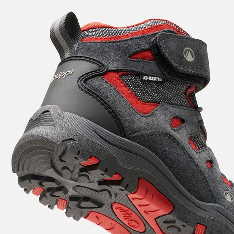 Botín Niño  Puelo CS HI Velcro Gris Medio Rojo Oscuro Lippi-7