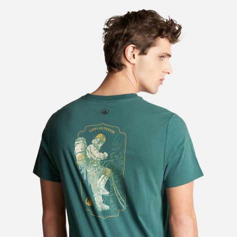 Polera Hombre Andes Old Climbing T-Shirt Verde Bosque Lippi-5
