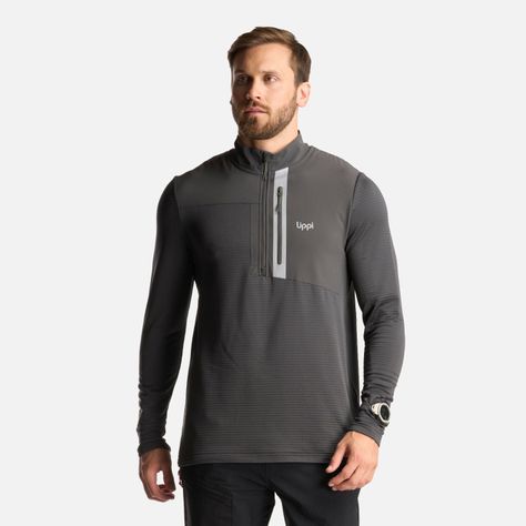 Poleron Hombre Karova Nano F 1/4 Zip Grafito Lippi I24-1