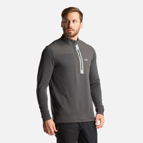 Poleron Hombre Karova Nano F 1/4 Zip Grafito Lippi I24-2