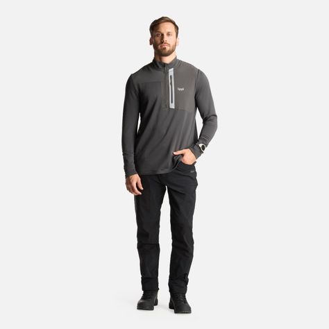 Poleron Hombre Karova Nano F 1/4 Zip Grafito Lippi I24-7