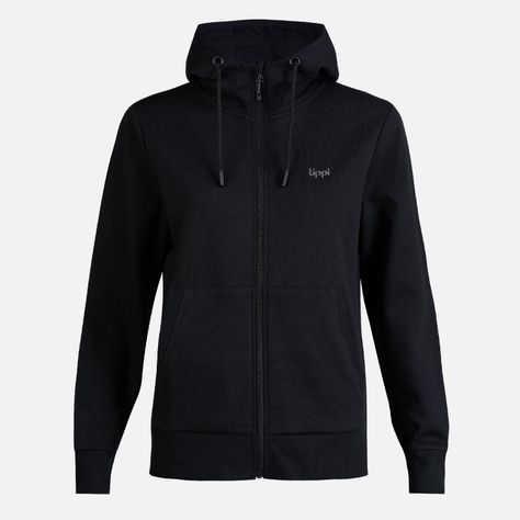 Poleron Mujer Ulmo Full Zip Hoody Sweatshirt Negro Lippi I23-0