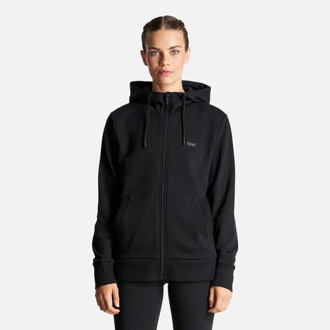 Poleron Mujer Ulmo Full Zip Hoody Sweatshirt Negro Lippi I23-1