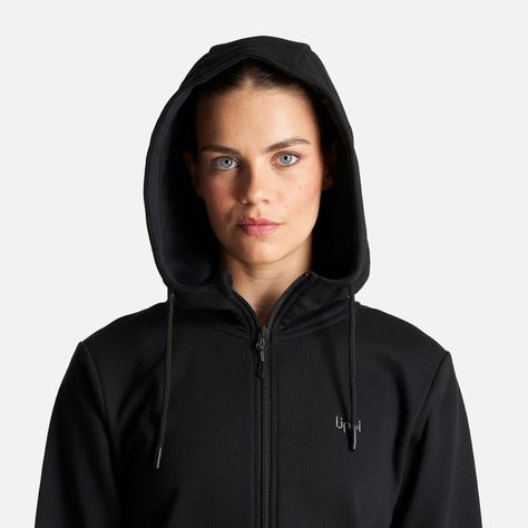 Poleron Mujer Ulmo Full Zip Hoody Sweatshirt Negro Lippi I23-5