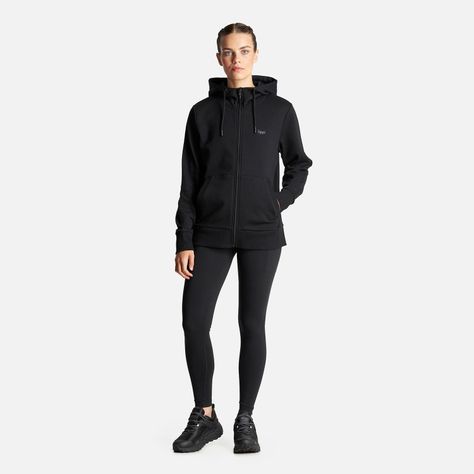 Poleron Mujer Ulmo Full Zip Hoody Sweatshirt Negro Lippi I23-7