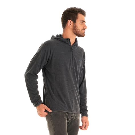 Poleron Hombre Jacaranda Nano-F 14 Zip Hoody Grafito Lippi V23-2