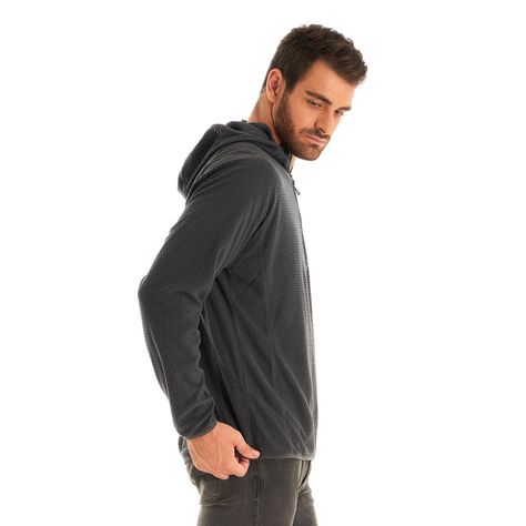 Poleron Hombre Jacaranda Nano-F 14 Zip Hoody Grafito Lippi V23-3