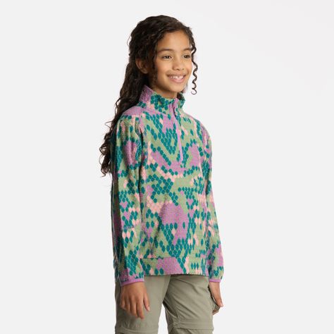 Polerón Niña Saltamontes Nano-F 14 Zip Print Turquesa Lippi-1