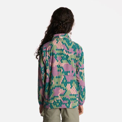 Polerón Niña Saltamontes Nano-F 14 Zip Print Turquesa Lippi-2