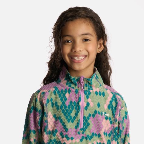 Polerón Niña Saltamontes Nano-F 14 Zip Print Turquesa Lippi-3