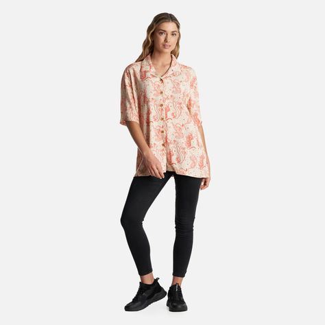 Camisa Mujer Cola de Tigre Print Beige Haka Honu-5