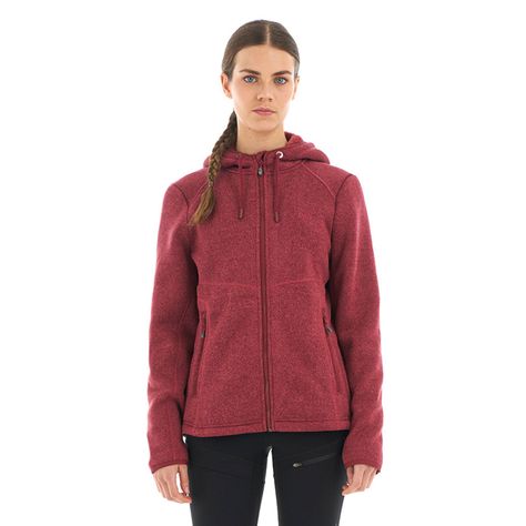 Polar Mujer Sense Blend-Pro Hoody Jacket Melange Red Lippi-1