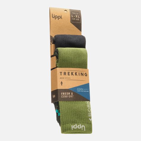 Calcetin Hombre Duo Trekking Light Pack Negro / Verde Lippi-1