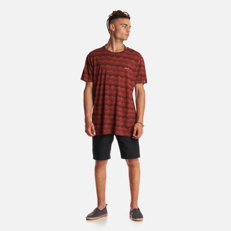 Polera Hombre Bi-Curioso Print Terracota Haka Honu V23-5