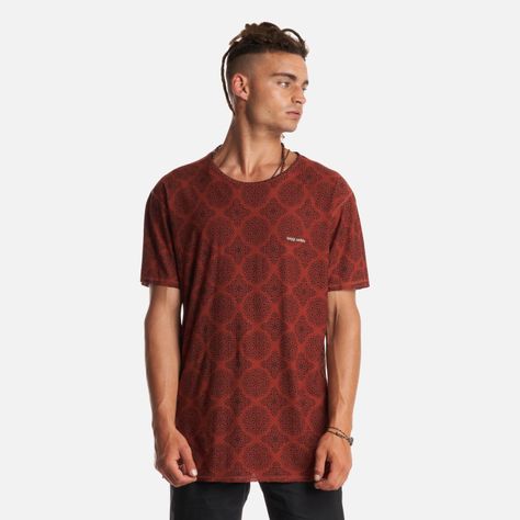 Polera Hombre Bi-Curioso Print Terracota Haka Honu V23-6
