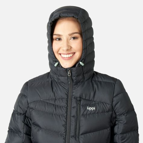 Chaqueta Mujer Bazpur Down Hoody Jacket Negro Lippi I23-3