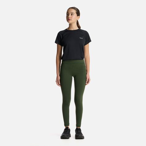 Calza Teen Girl In-Action Sport Leggings Verde Militar Lippi-4