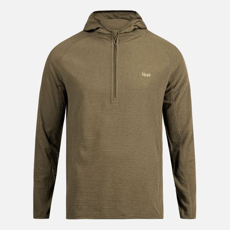 Poleron Hombre Jacaranda Nano-F 1/4 Zip Hoody Verde Militar Lippi-0