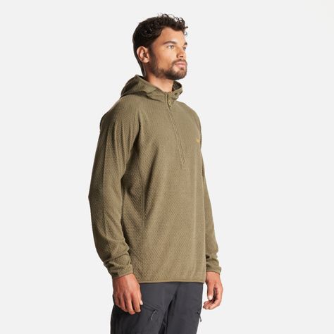 Poleron Hombre Jacaranda Nano-F 1/4 Zip Hoody Verde Militar Lippi-2