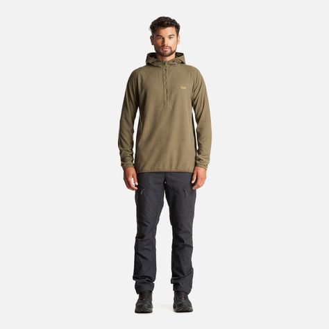 Poleron Hombre Jacaranda Nano-F 1/4 Zip Hoody Verde Militar Lippi-5