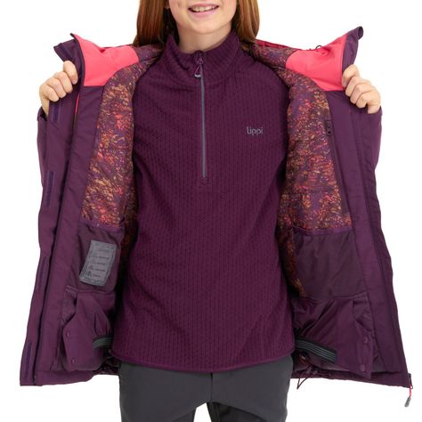 Chaqueta Teen Girl Shelter B-Dry Hoody Jacket Uva / Coral Lippi-5