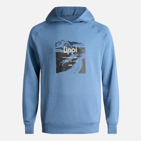 Poleron Hombre Insigne Hoody Sweatshirt Front Print Azul Grisaceo Lippi-0
