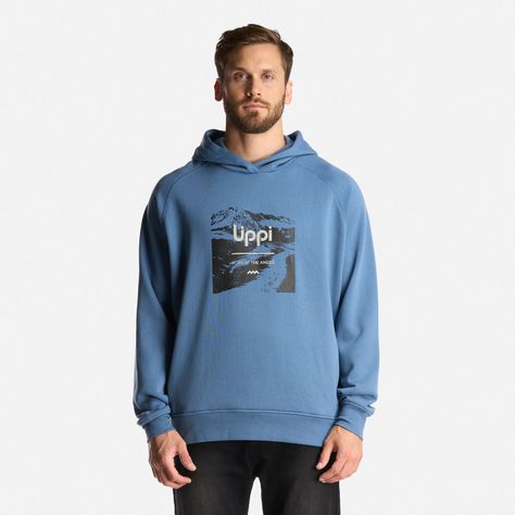 Poleron Hombre Insigne Hoody Sweatshirt Front Print Azul Grisaceo Lippi-1