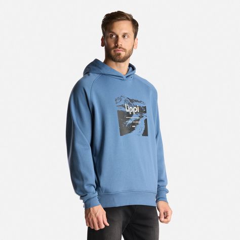Poleron Hombre Insigne Hoody Sweatshirt Front Print Azul Grisaceo Lippi-2