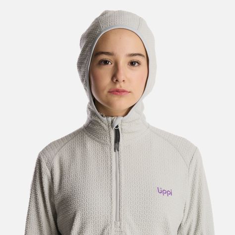 Polerón Teen Girl Mild Nano-F 14 Zip Hoody Gris Claro Lippi-3